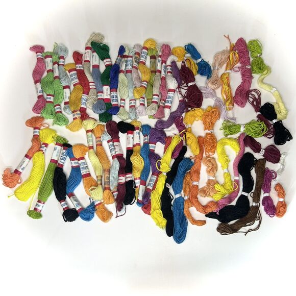Large Lot 60 Multicolor Friendship Thread Skeins Embroidery Loops Floss Bracelet - Picture 1 of 7